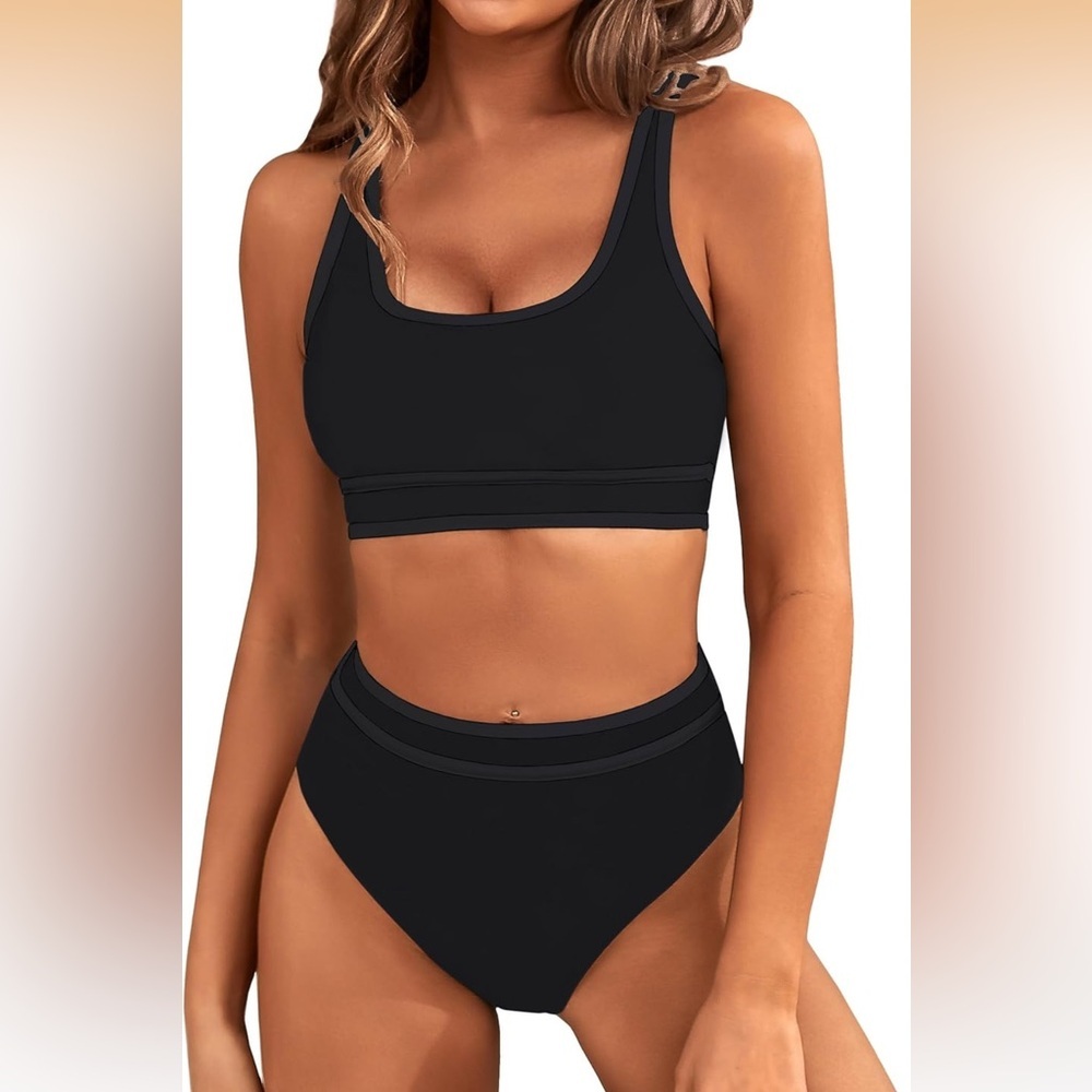 BMJL High Waisted Bikini Sets Sporty Two Piece Cheeky High Cut Large/369-2